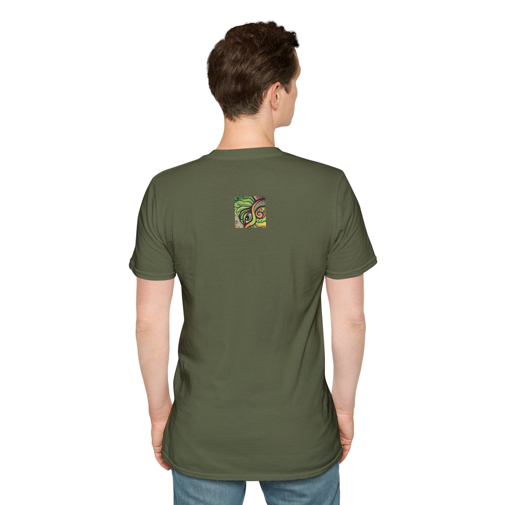 Psychedelic Green Mandala T-Shirt — Abstract Tribal Circle Art Tee #h84210