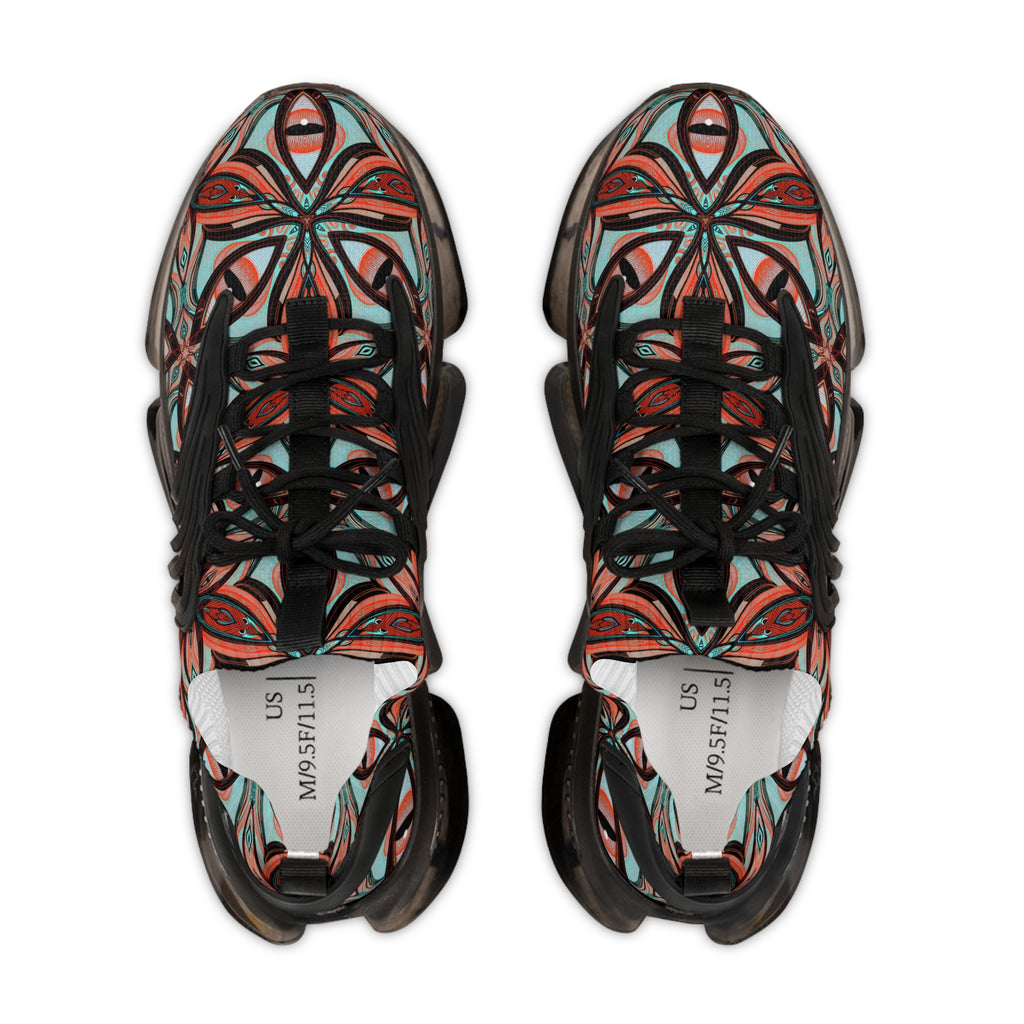 Men's Mesh Sneakers — Retro Geometric Pattern Athletic Shoes #gf75308