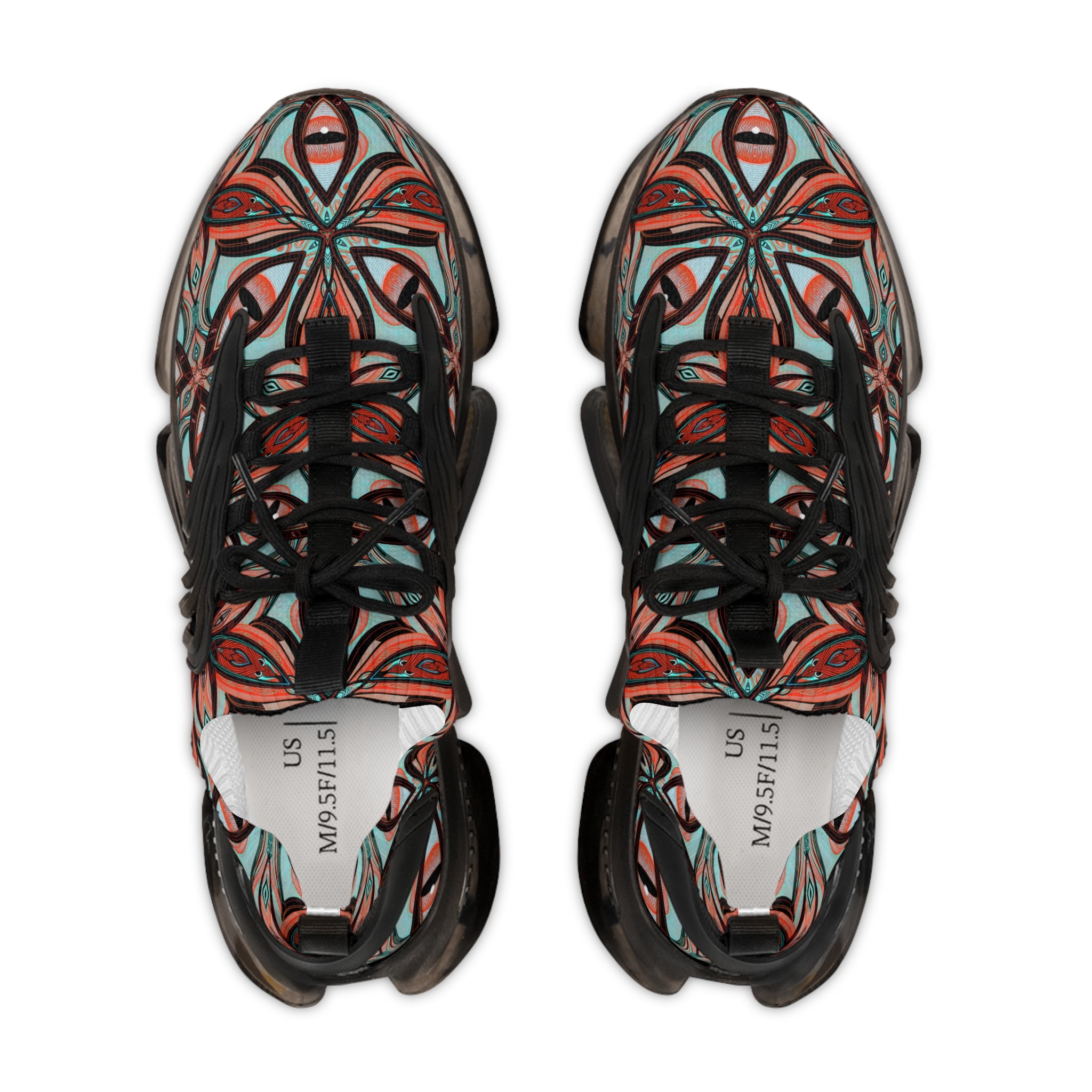 Men's Mesh Sneakers — Retro Geometric Pattern Athletic Shoes #gf75308