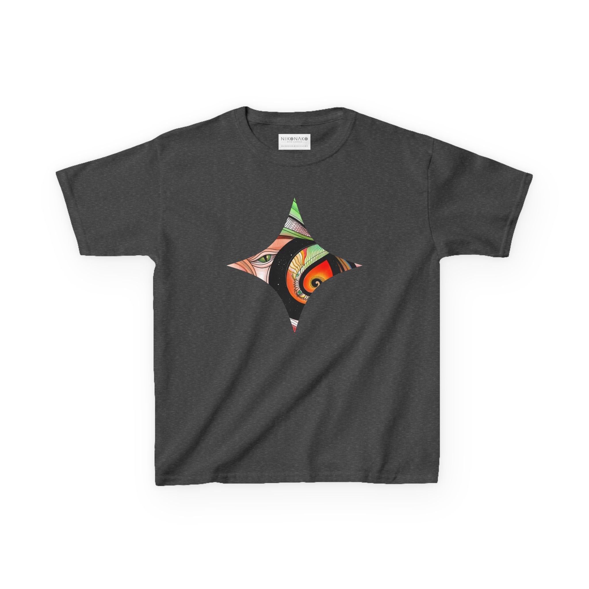 Abstract Eye Pattern Kids Tee | Geometric Star & Triangle Art