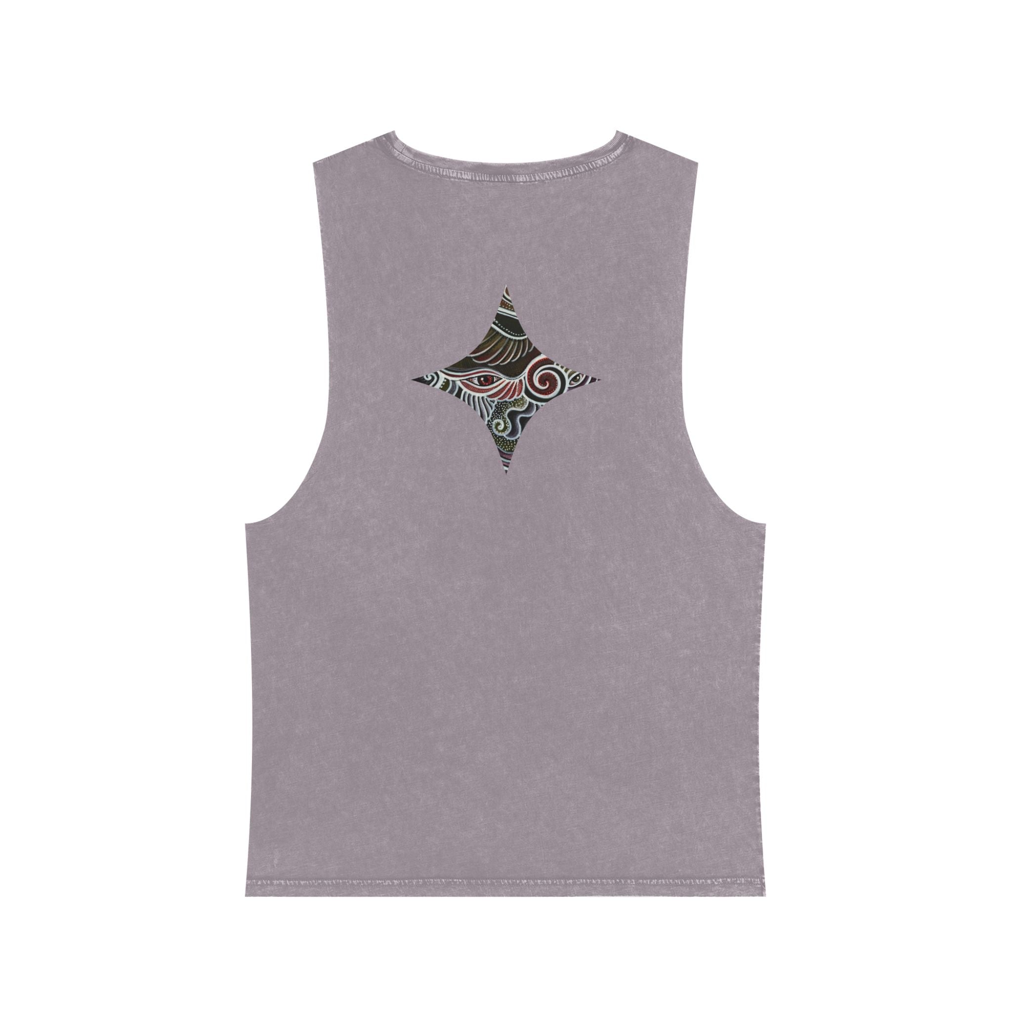 Stonewash Tank Top — Colorful Swirl Triangle Graphic #ew1177