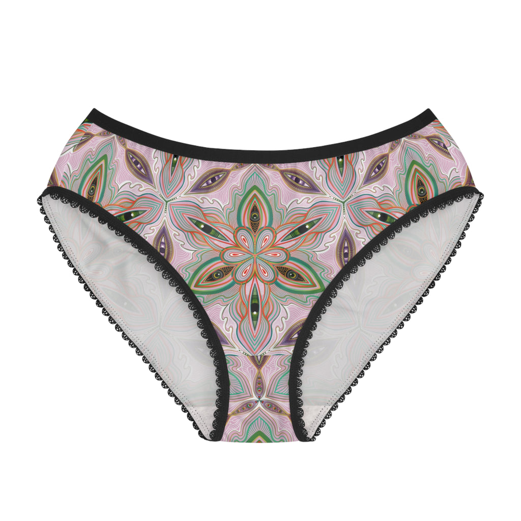 Floral Kaleidoscope Women's Briefs — Pastel Mandala Print. #bm1