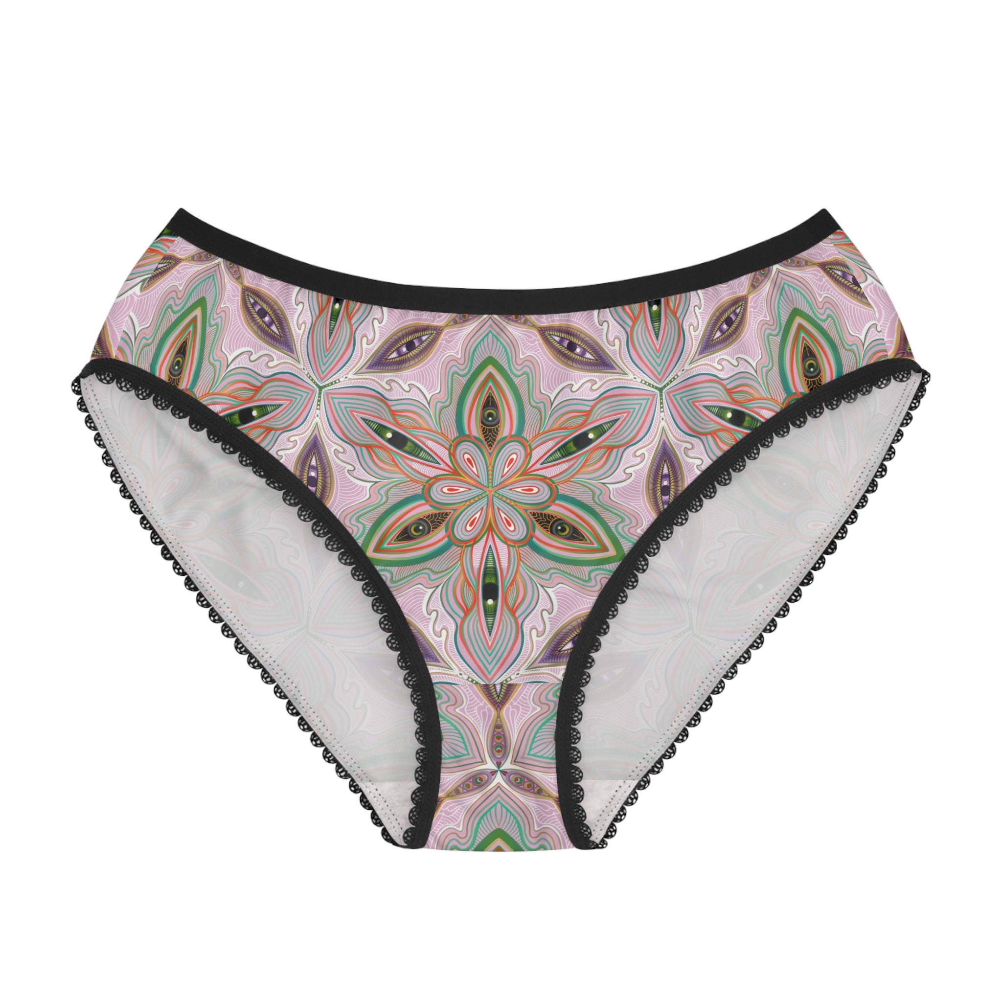 Floral Kaleidoscope Women's Briefs — Pastel Mandala Print. #bm1