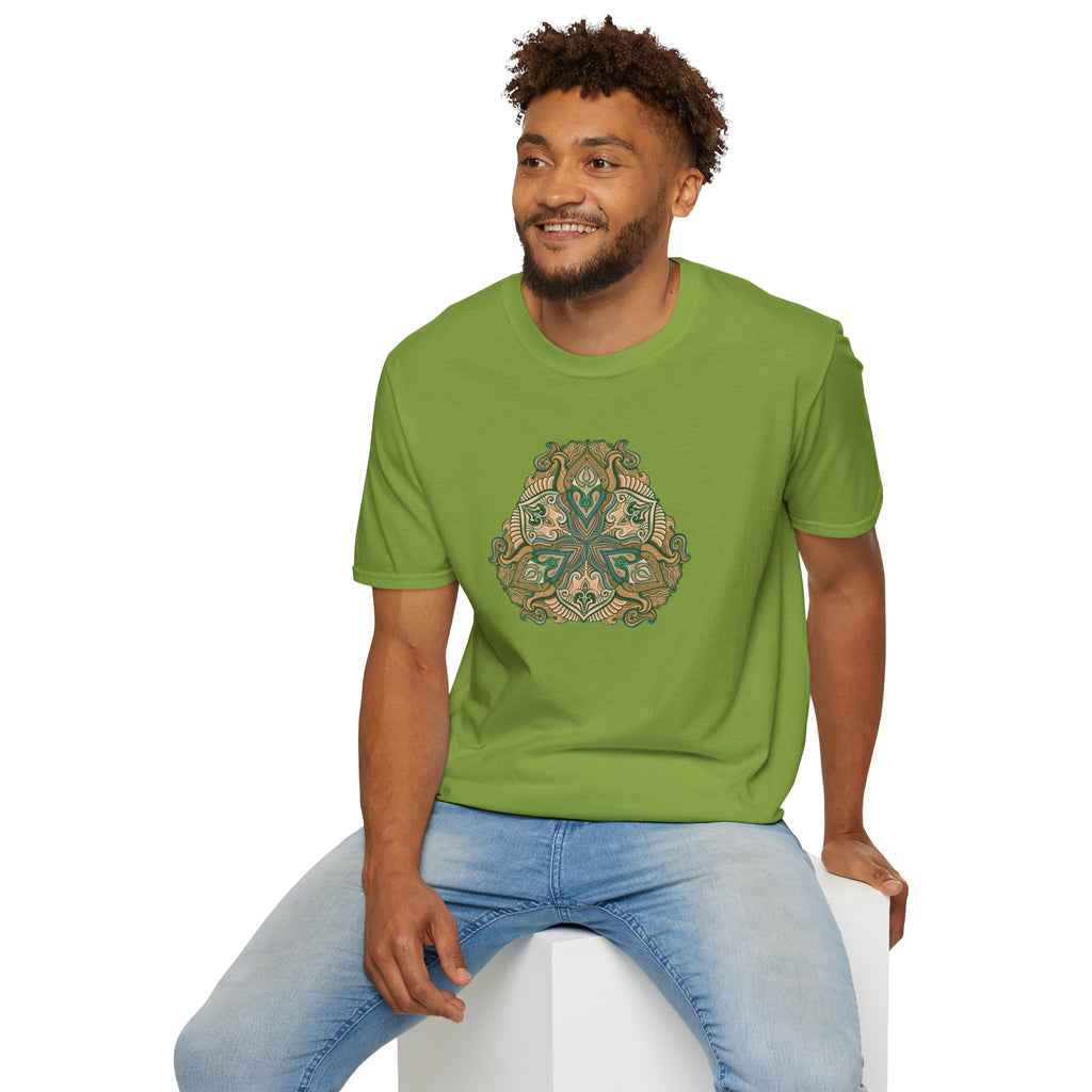 Green Celtic Knot Mandala T-Shirt | Floral Shamrock Pattern
