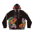 Psychedelic Swirl Zip Hoodie — Men's Vibrant Abstract Full-Zip Jacket #u65099