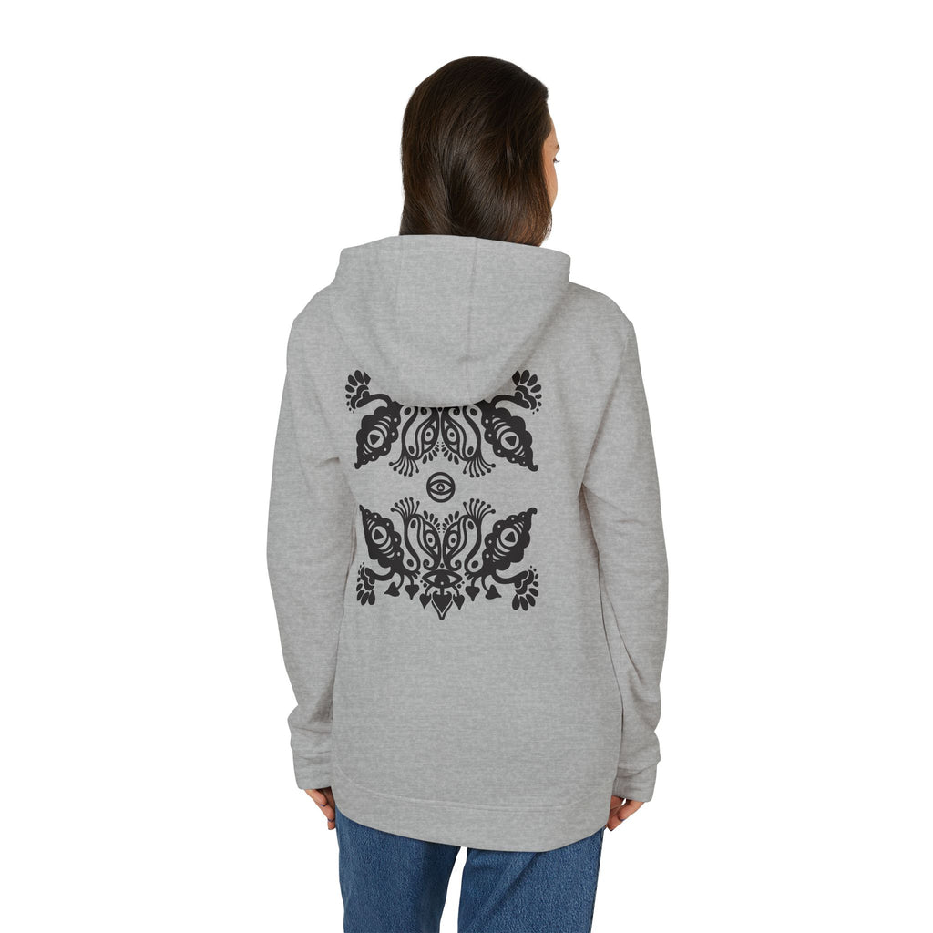 Adidas Hoodie — Ornamental Symmetry Black Graphic Zip-Up #y086467