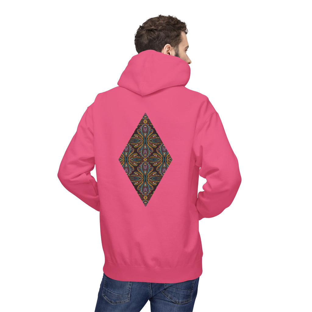 Geometric Mosaic Triangle Hoodie — Decorative Pattern Pullover #i865678
