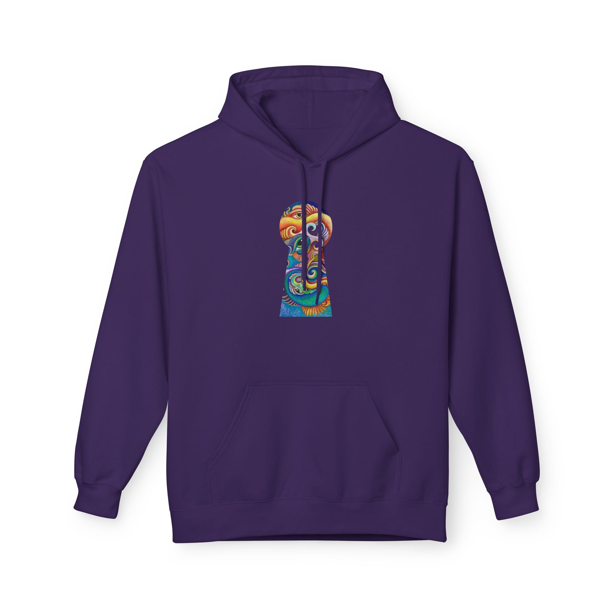 Abstract Psychedelic Face Hoodie | Colorful Surreal Keyhole Art