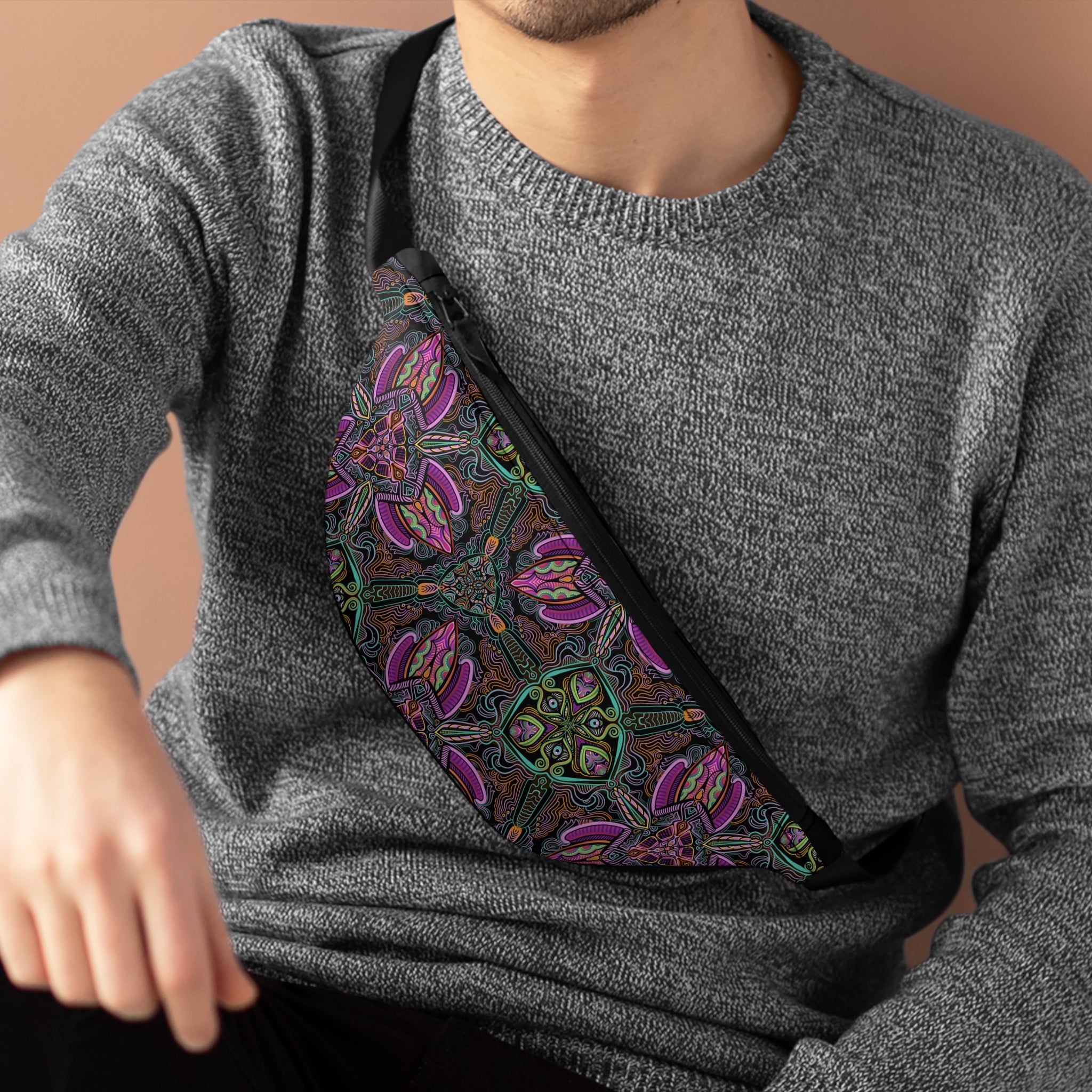 Fanny Pack — Psychedelic Floral Pattern Waist Bag