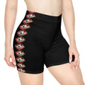 Eye Stripe Women's Biker Shorts — Gothic Black All-Over Print #f98467