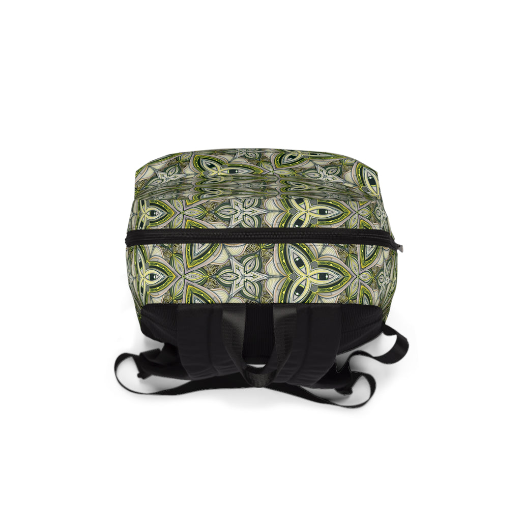 Green Celtic Knot Backpack — Patterned Travel & School Bag #b5329