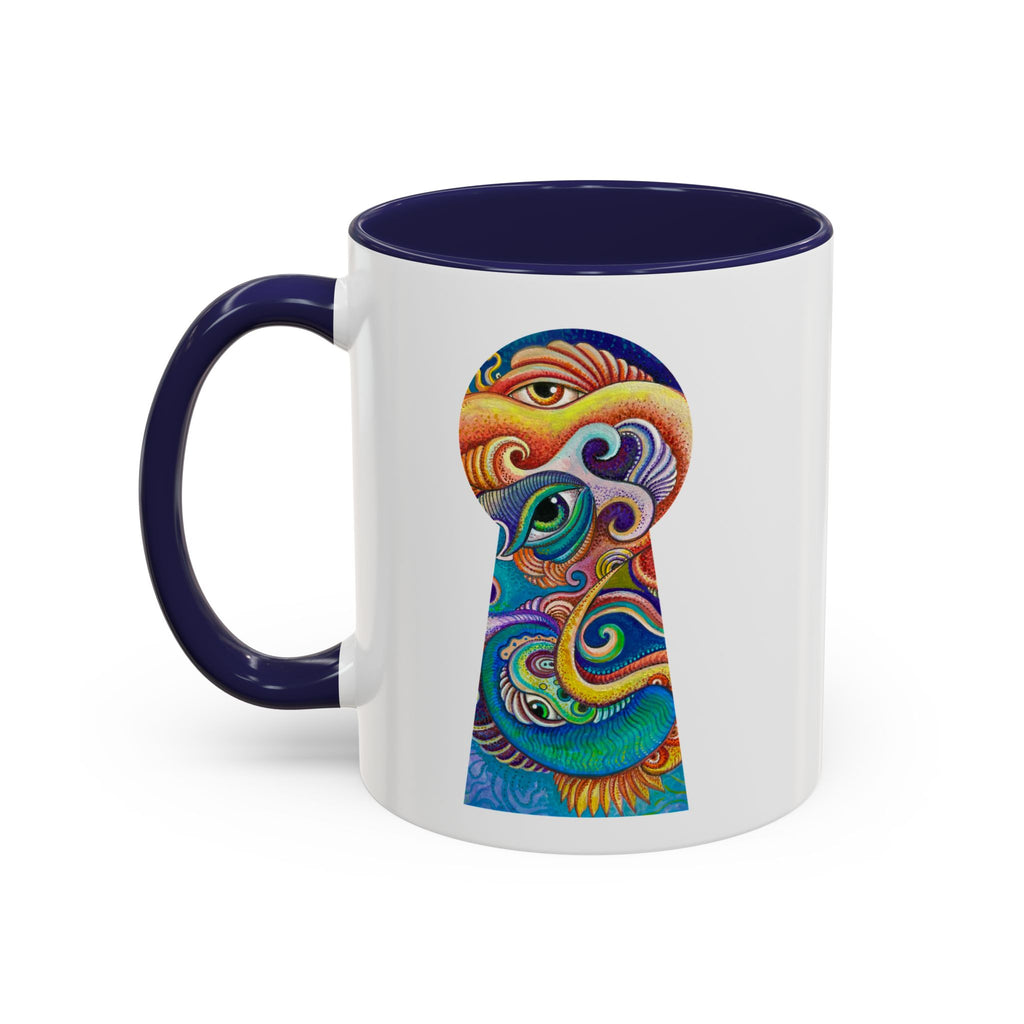 Colorful Abstract Fish Circle Mug | Accent Coffee Mug