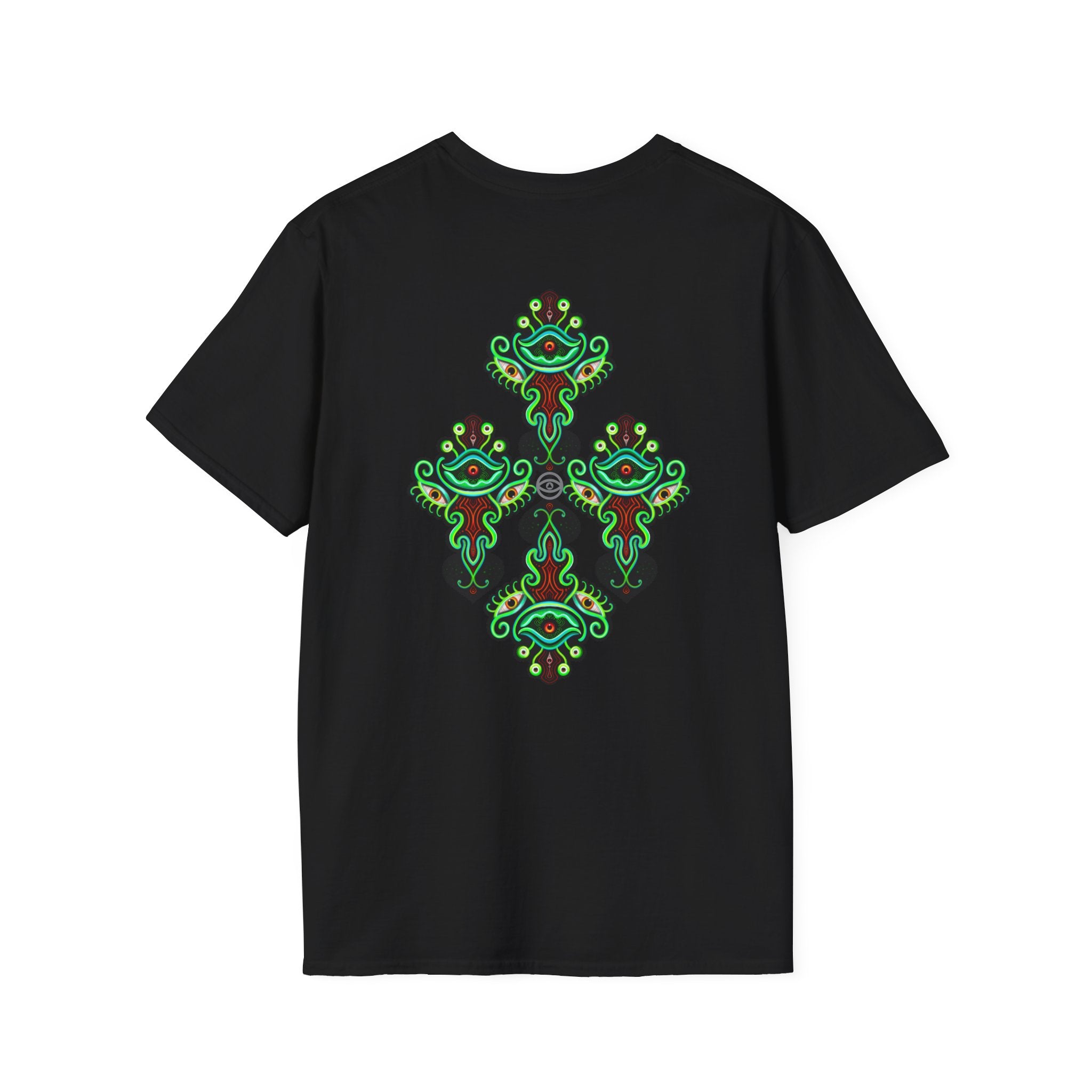 Mystic Eye Graphic T-Shirt — Psychedelic Neon Symbol Tee #h737383929