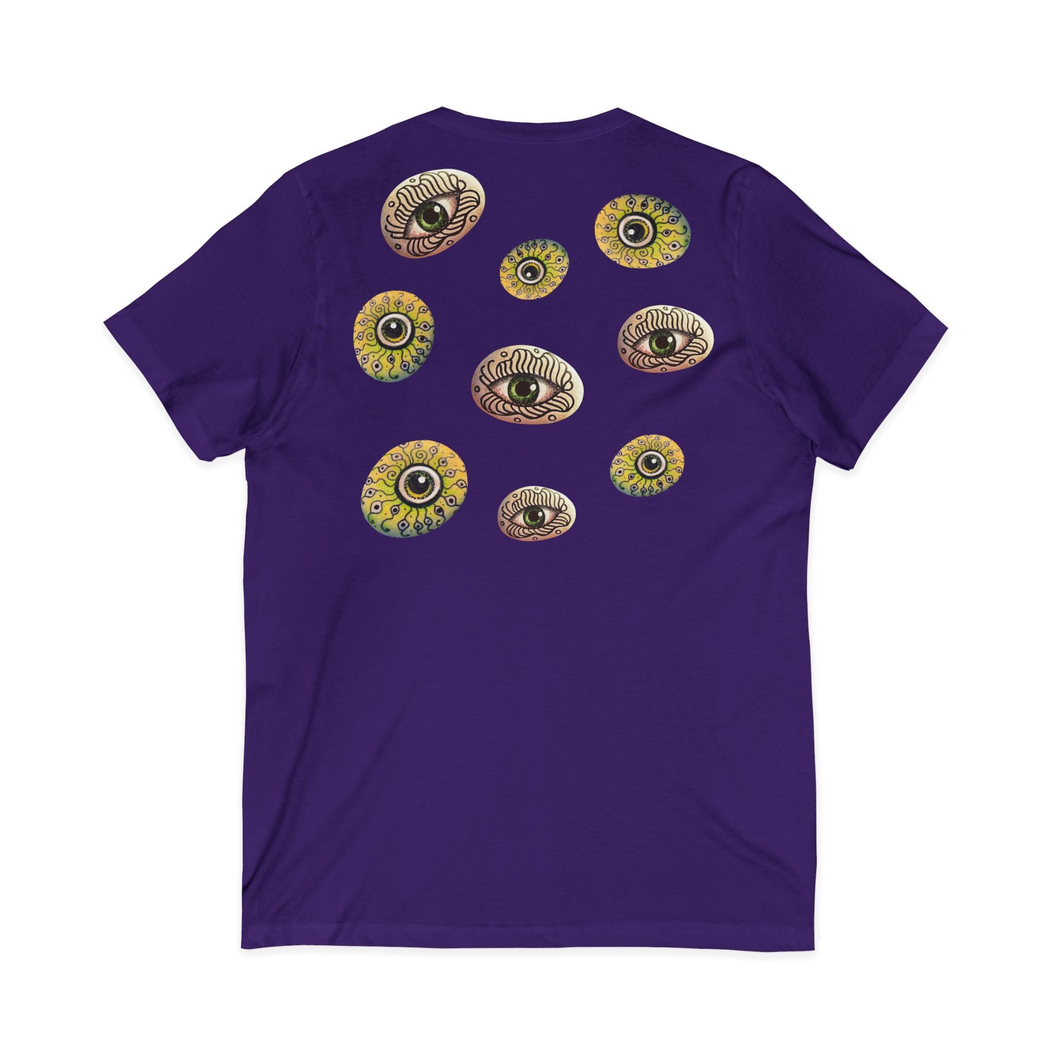 Sunflower Eye Pattern V-Neck Tee #k0833