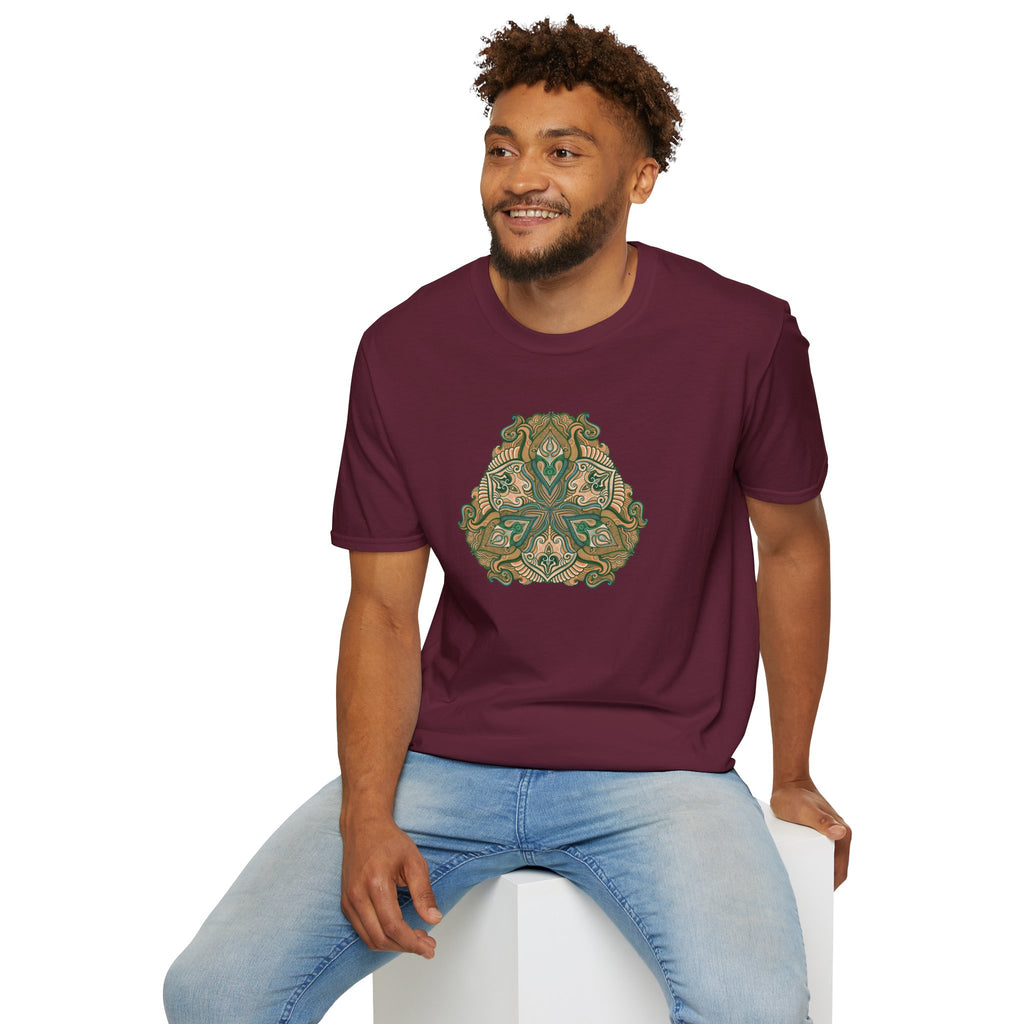 Green Celtic Knot Mandala T-Shirt | Floral Shamrock Pattern