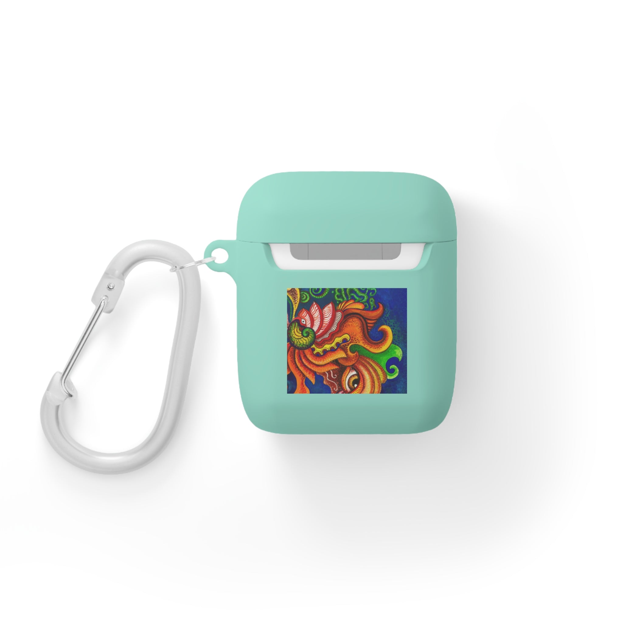 Colorful Abstract Dragon AirPods Case — Vibrant Floral Swirl Design #2347