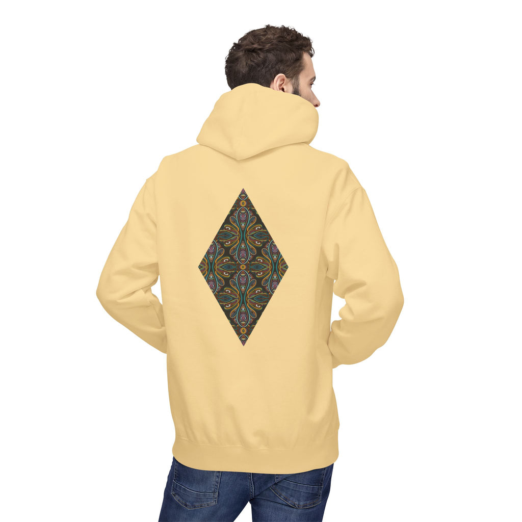 Geometric Mosaic Triangle Hoodie — Decorative Pattern Pullover #i865678