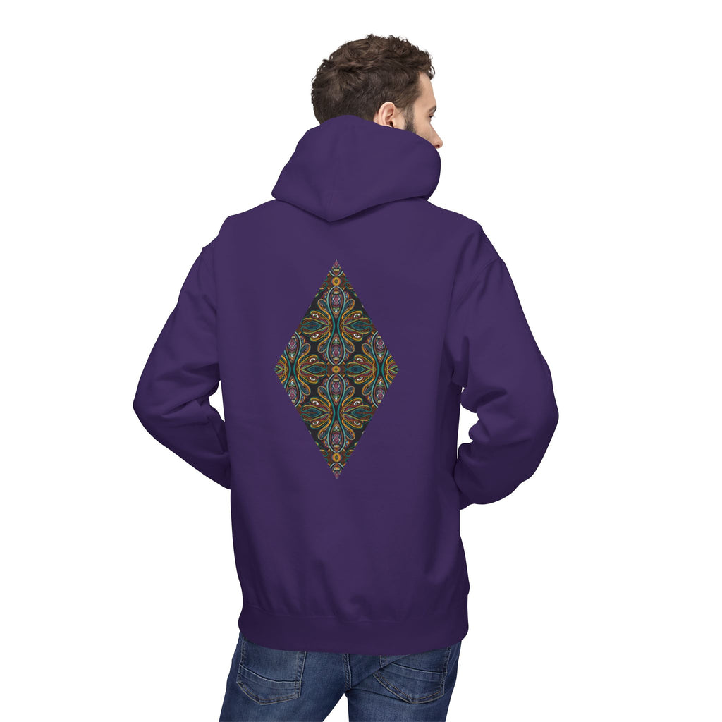 Geometric Mosaic Triangle Hoodie — Decorative Pattern Pullover #i865678