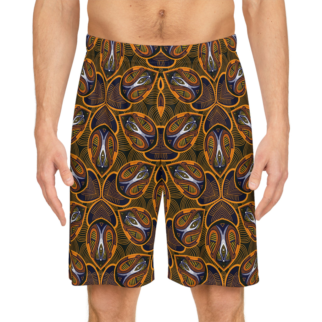 Ethnic Pattern Basketball Shorts – Retro Tribal All-Over Print #8k8833