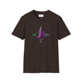 Psychedelic Eye Graphic T-Shirt — Abstract Purple & Green Starburst Circle Design. #ts6