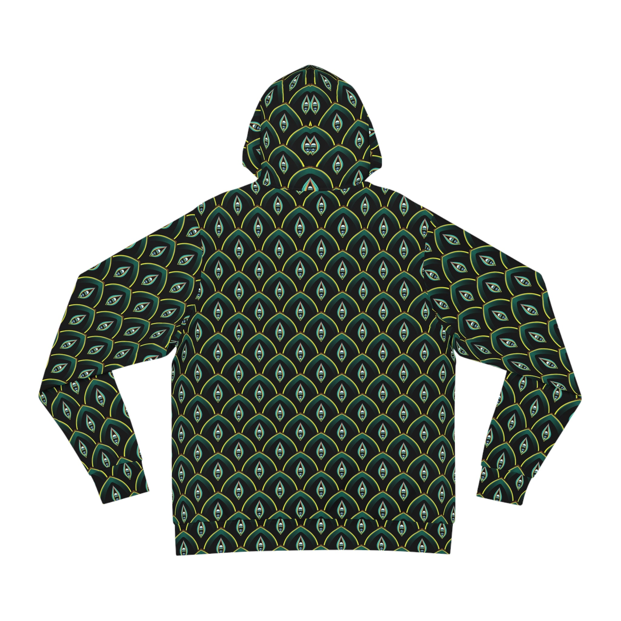 Peacock Feather Pattern Hoodie — Green All-Over-Print Fashion Hoodie #d00998654
