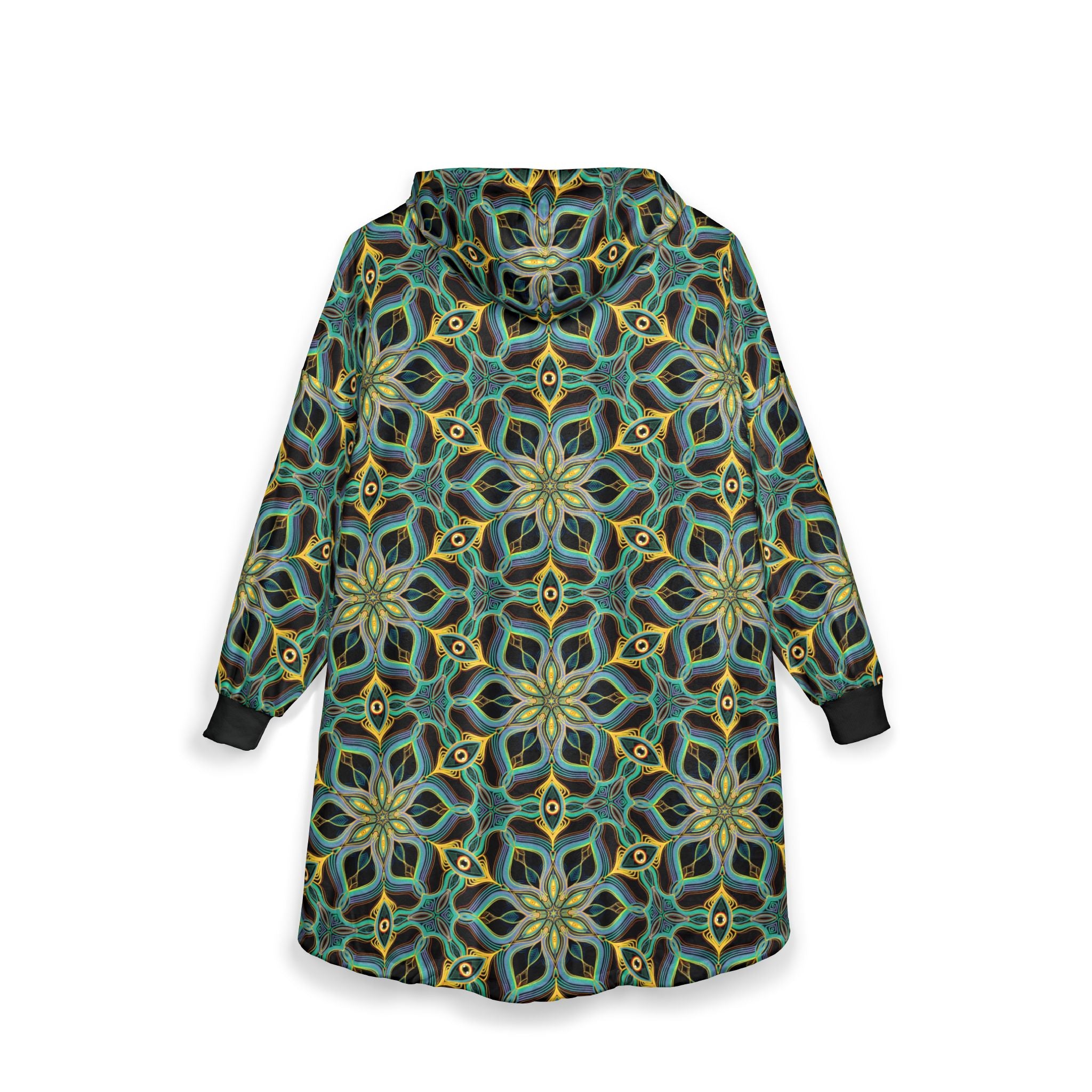 Kaleidoscope Floral Hooded Blanket — Cozy Boho Sherpa Throw #kh88844442