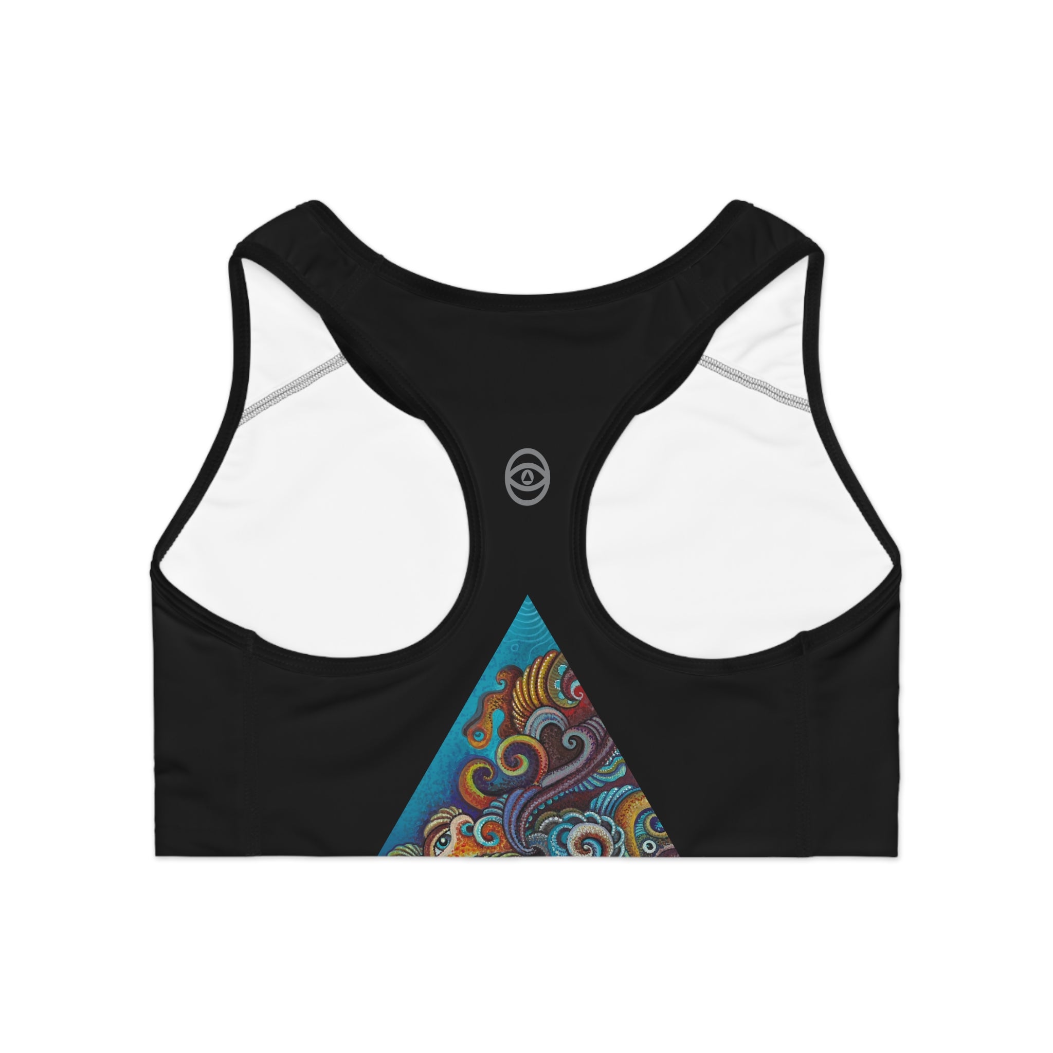 Patterned Cross Sports Bra — Colorful Swirl Activewear #h986358