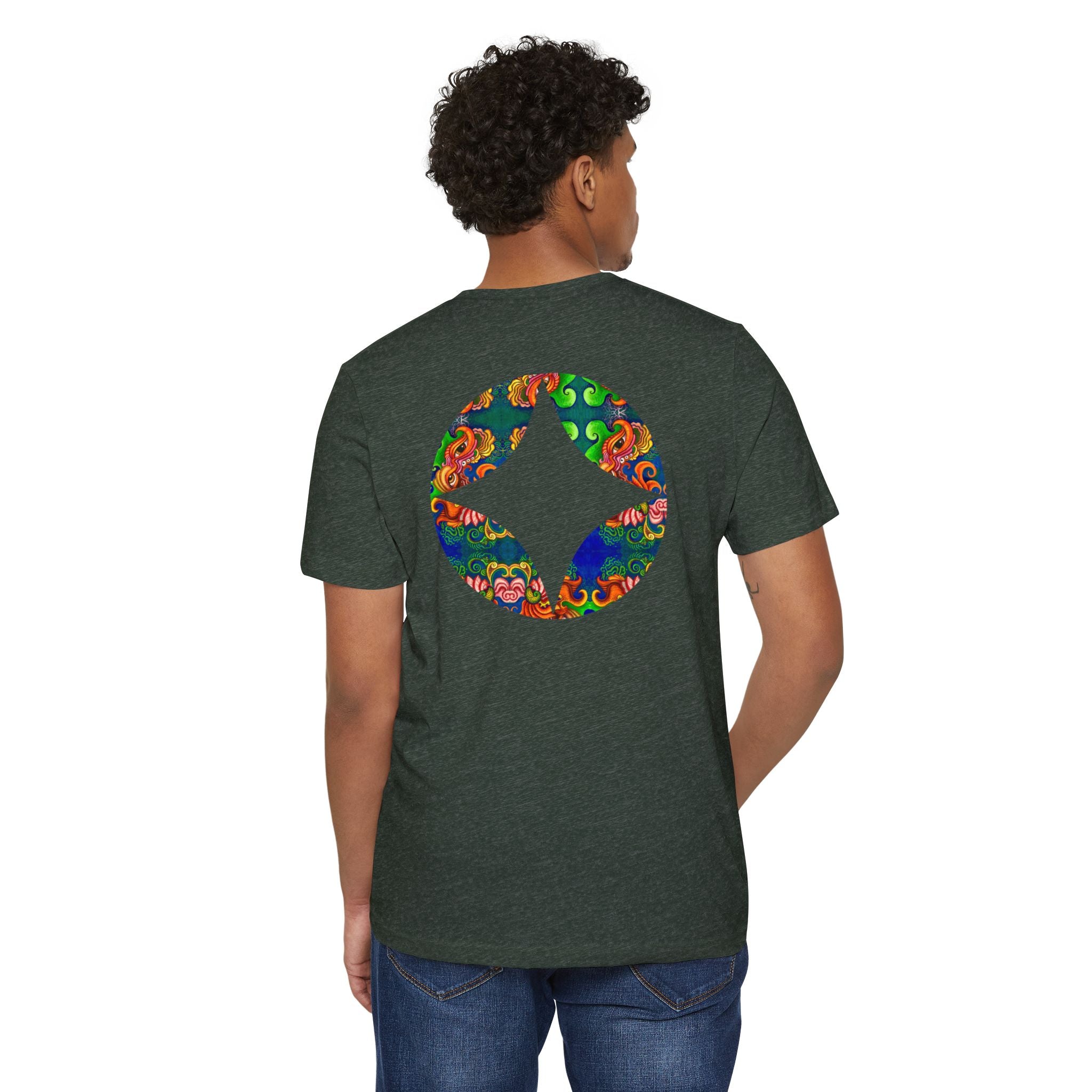Psychedelic Floral Diamond T‑Shirt — Colorful Retro Pattern Tee #oigr88443