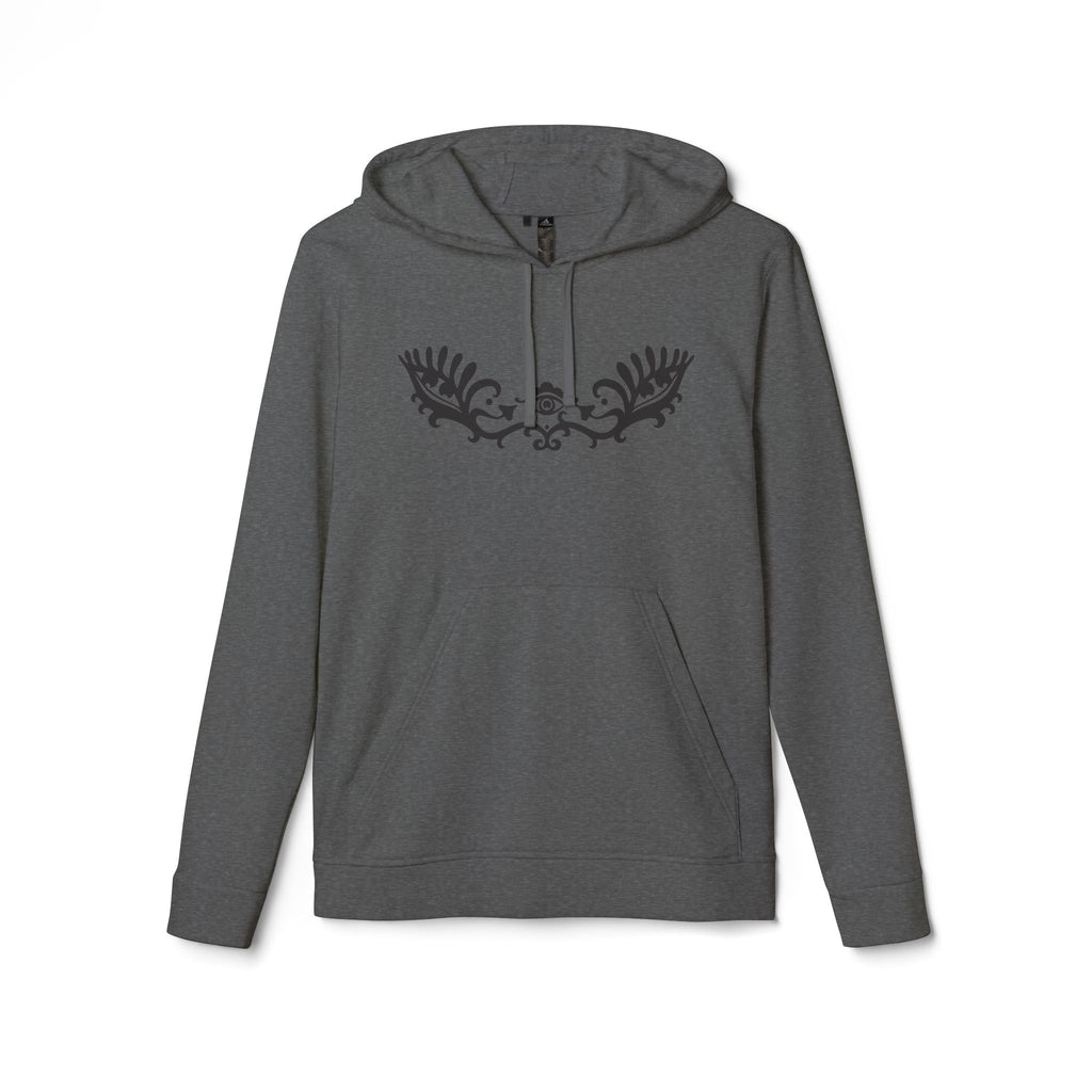 Adidas Hoodie — Ornamental Symmetry Black Graphic Zip-Up #y086467