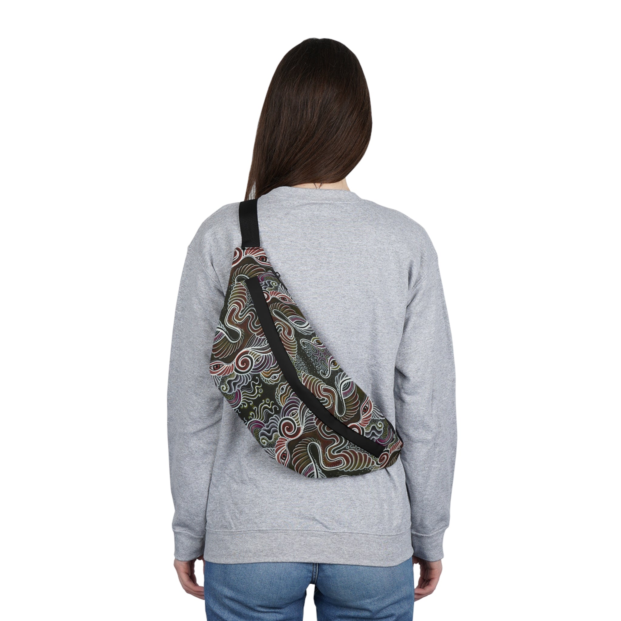 Boho Swirl Large Fanny Pack — Patterned Festival Waist Bag #fp21