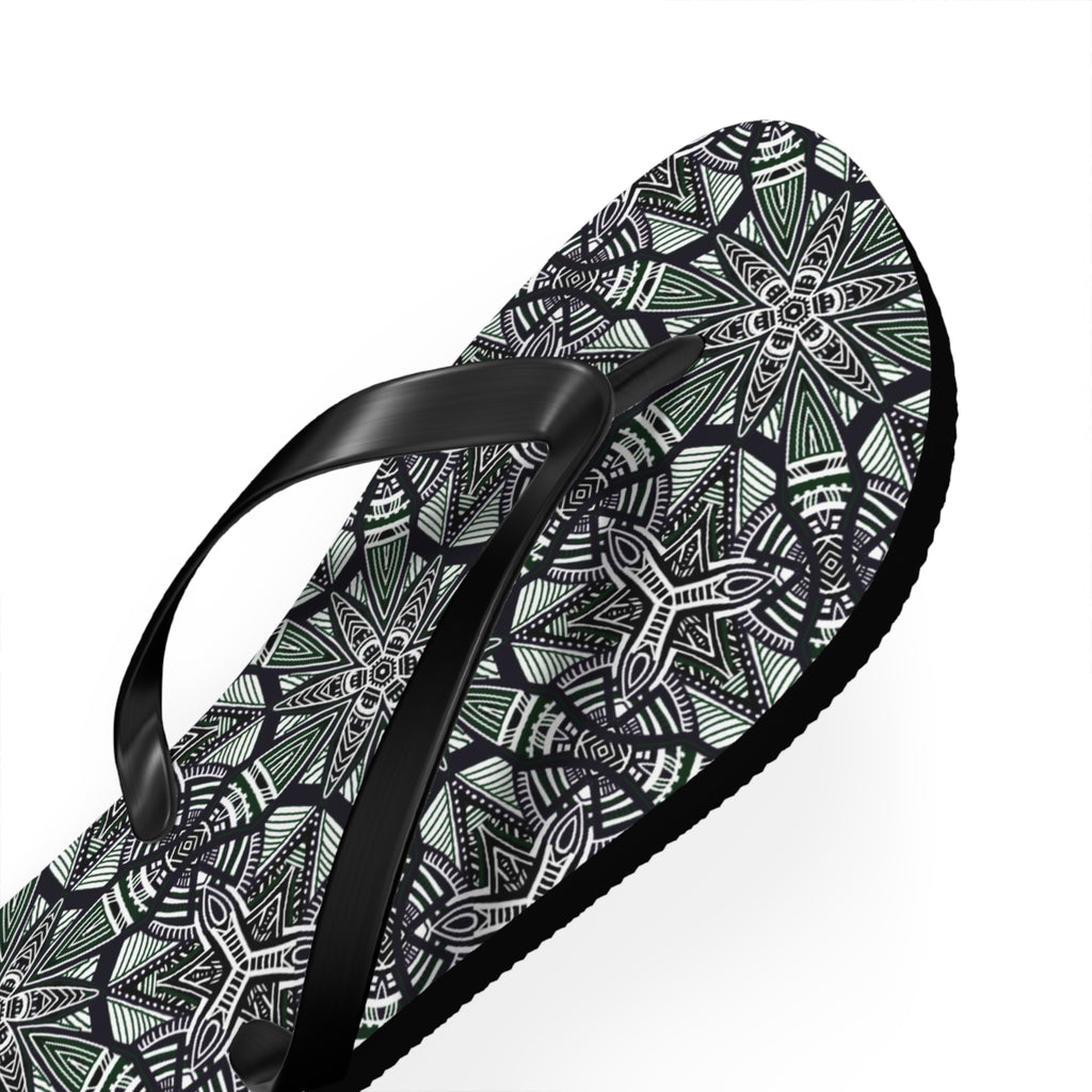 Mandala Kaleidoscope Flip Flops — Patterned Summer Beach Sandals #h976479