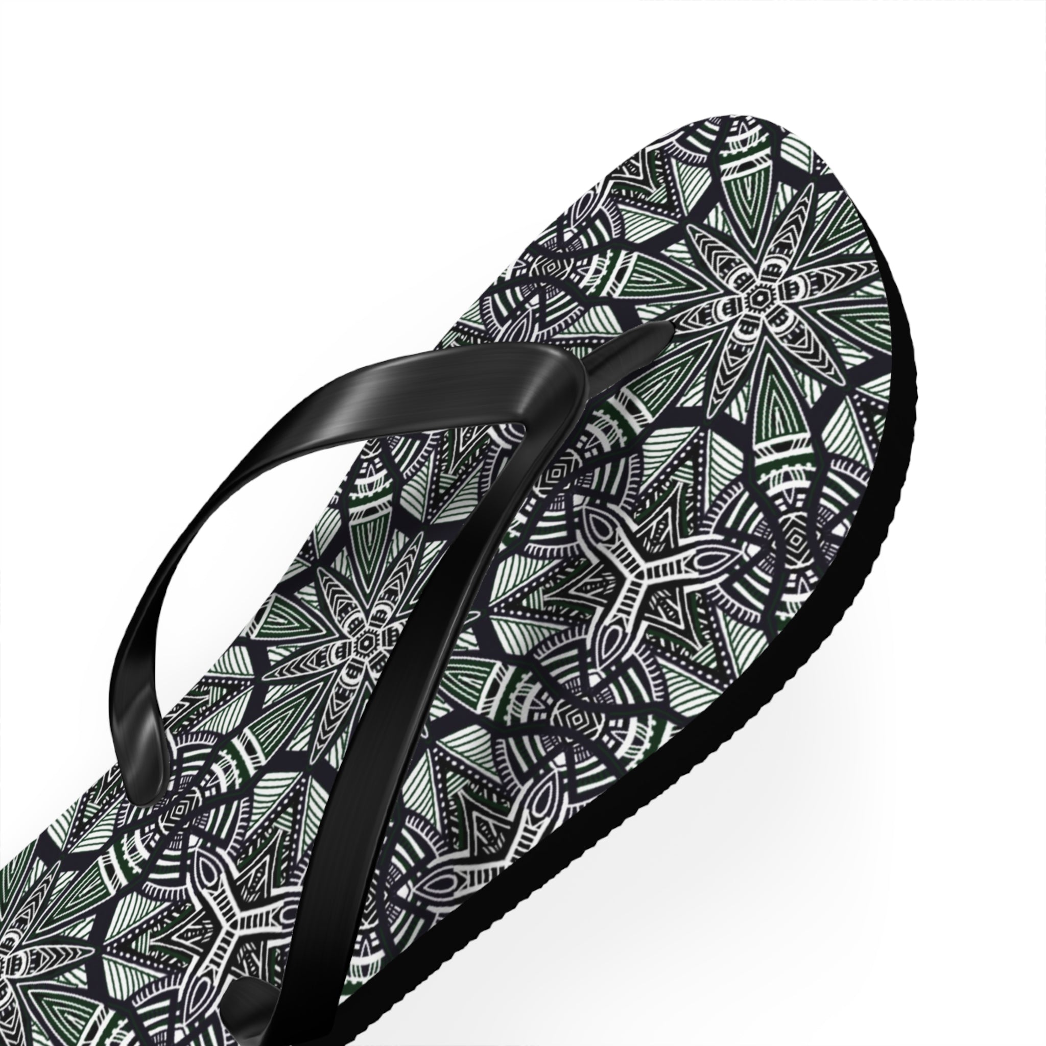 Mandala Kaleidoscope Flip Flops — Patterned Summer Beach Sandals #h976479