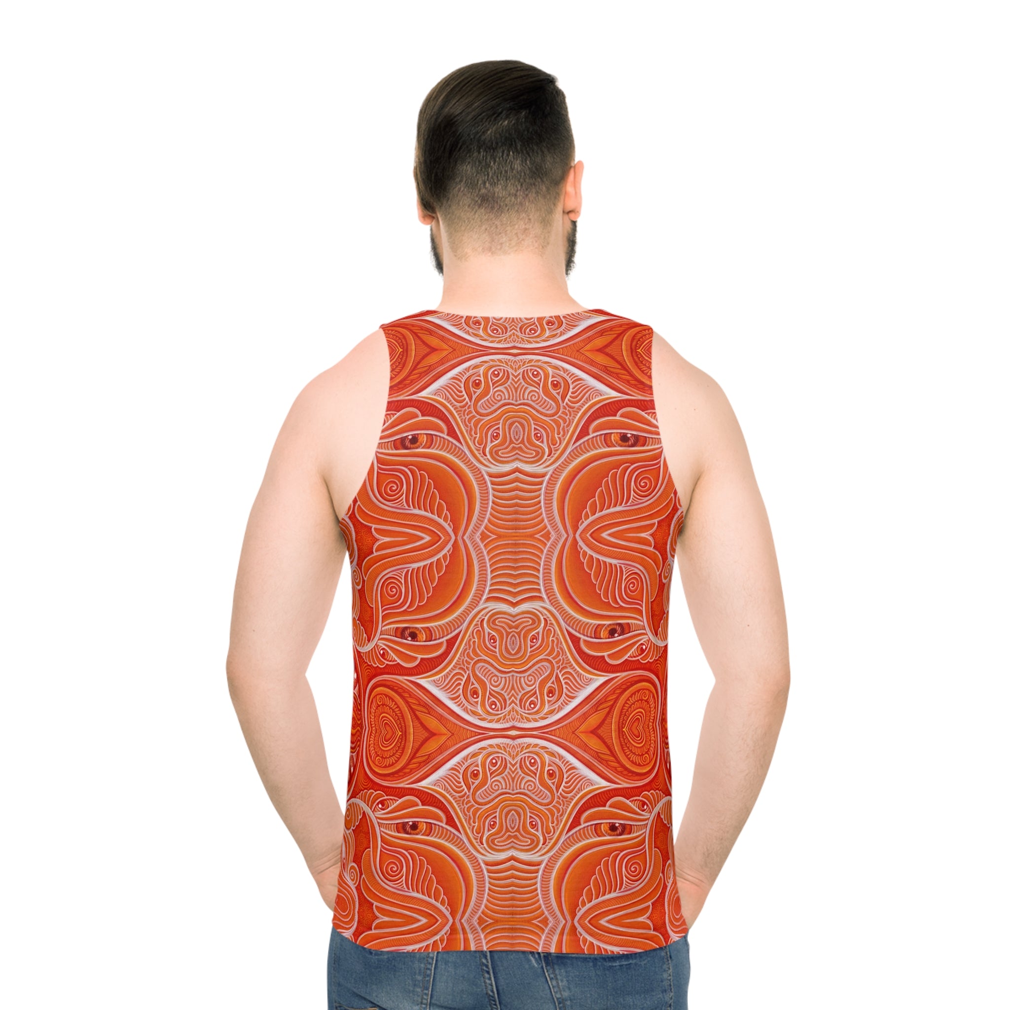 Red Earth Mandala Tank — All-Over-Print Tribal Geometric Tank Top #kv774422
