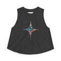 Starburst Peacock Crop Top — Women's Artistic Geometric Tank #w1199663