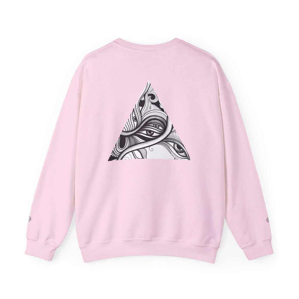 Crewneck Sweatshirt — Black & White Surreal Eye Keyhole Design #h5522168