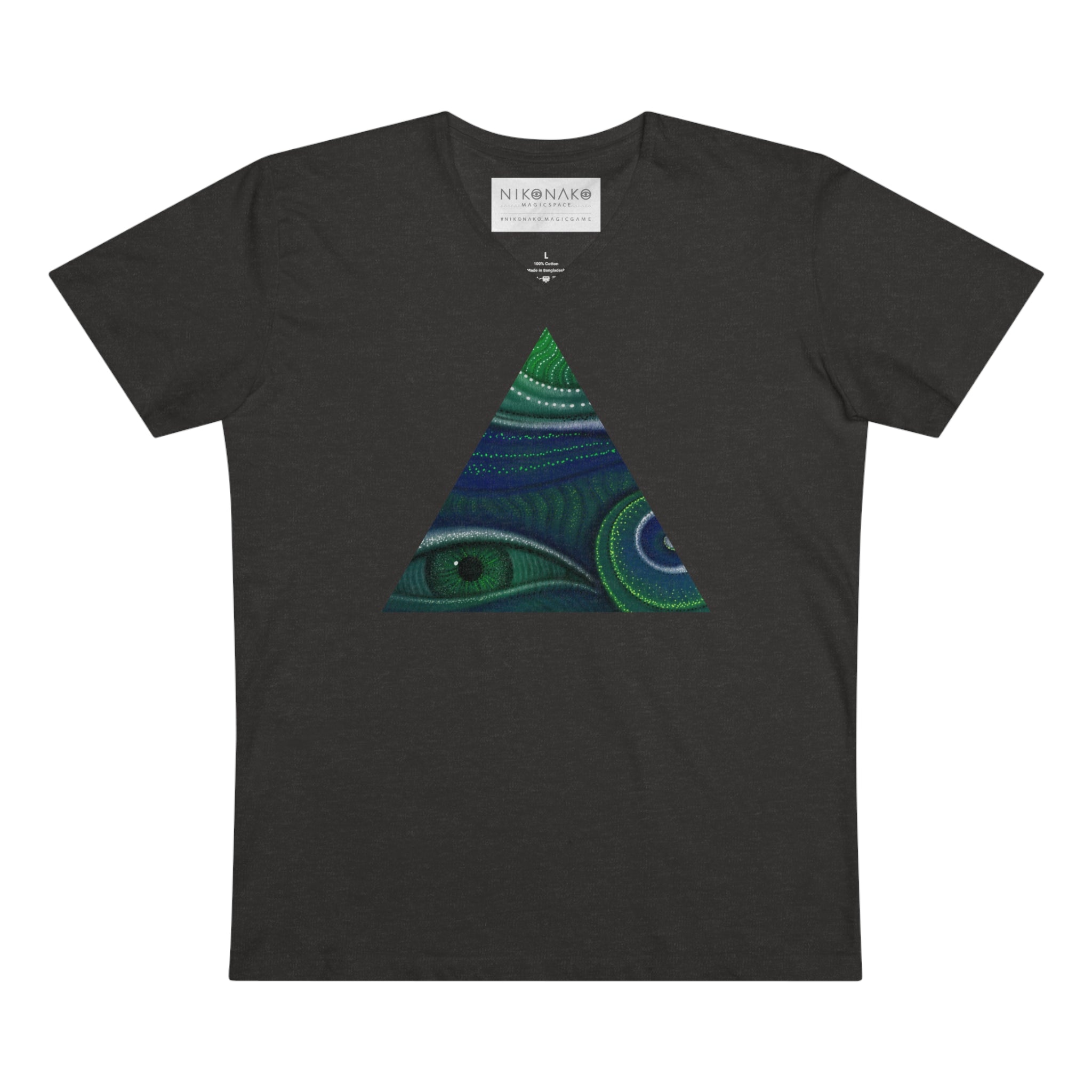 Peacock Eye Triangle V-Neck T‑Shirt #ts3