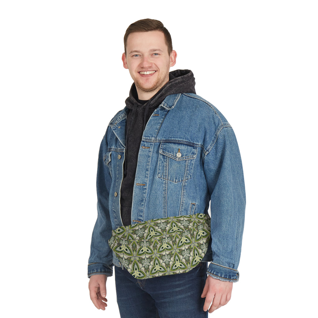 Green Celtic Knot Large Fanny Pack – Boho Festival Waist Bag #jg00764