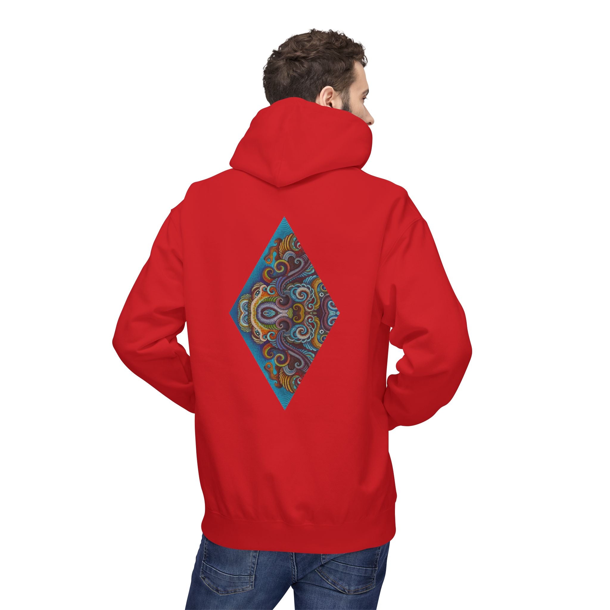Hoodie — Colorful Geometric Tribal Diamond Print #g765889