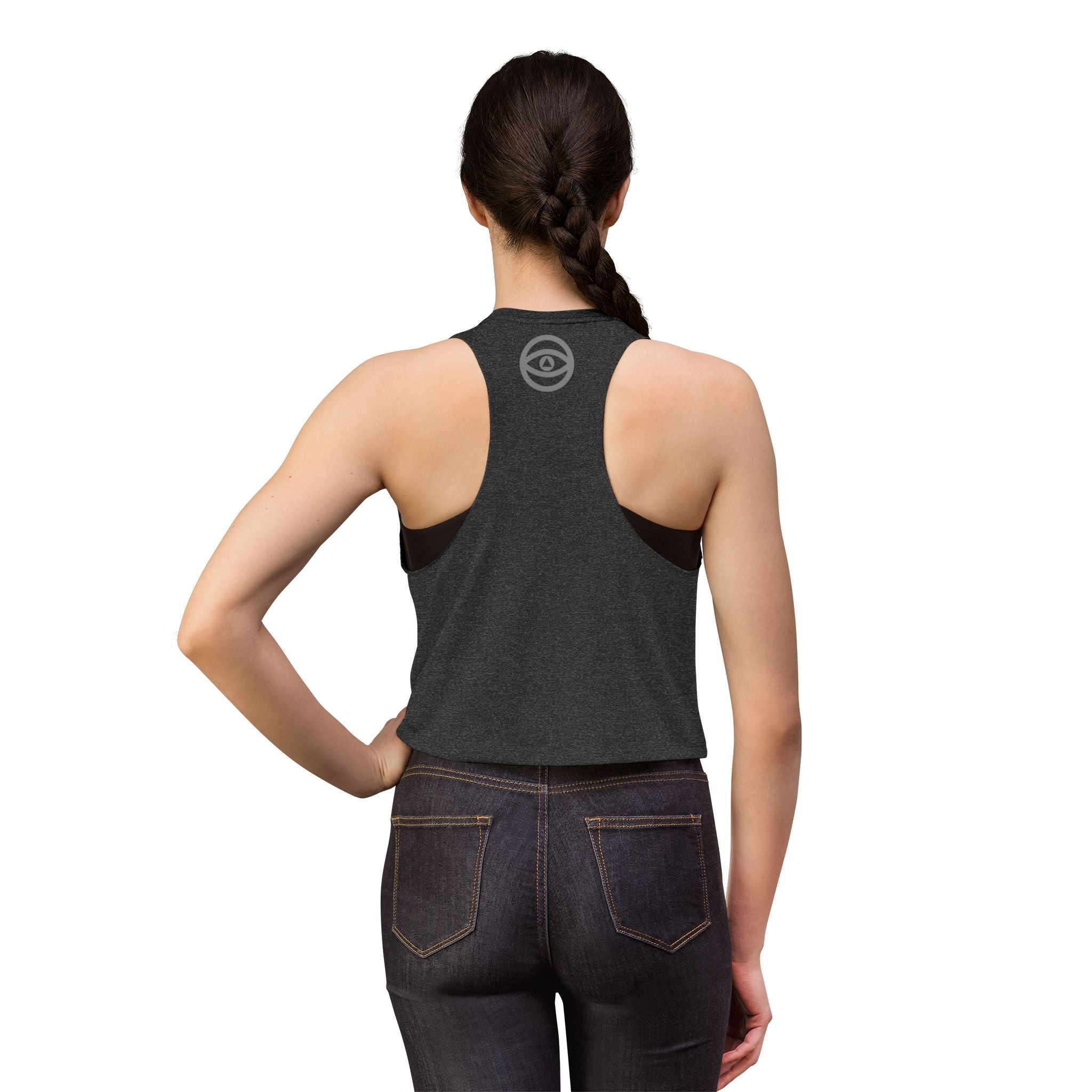 Women's Eye Cluster Crop Top — Mystical Boho Graphic Tank #k97357