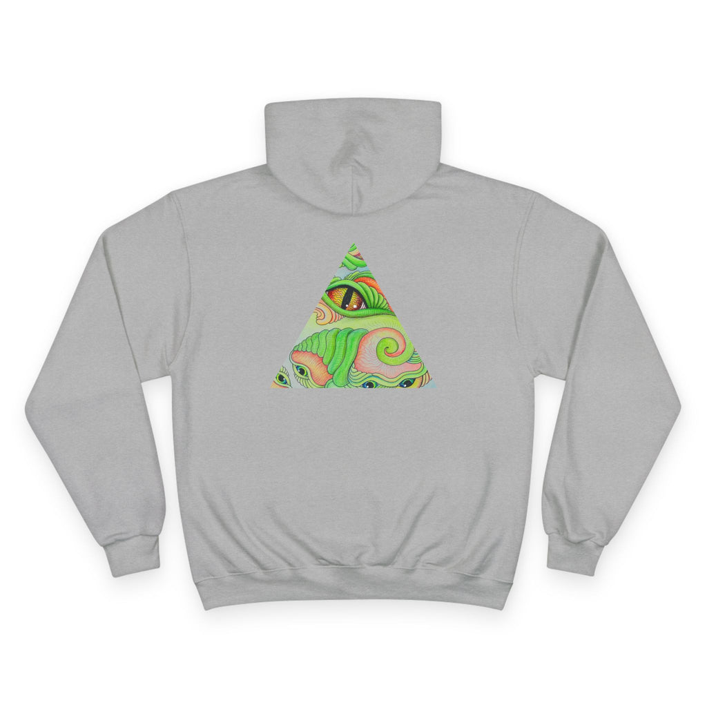 Hoodie — Psychedelic Green Eye Triangle Champion Hoodie #g86478