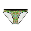 Women's Printed Bikini Briefs — Green Psychedelic Kaleidoscope Pattern #h976433