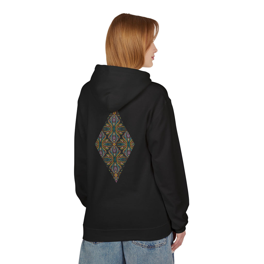 Geometric Mosaic Triangle Hoodie — Decorative Pattern Pullover #i865678