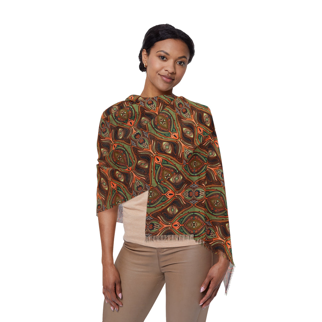 Bohemian Paisley Lightweight Scarf – Autumn Earth Tone Wrap #k08769757