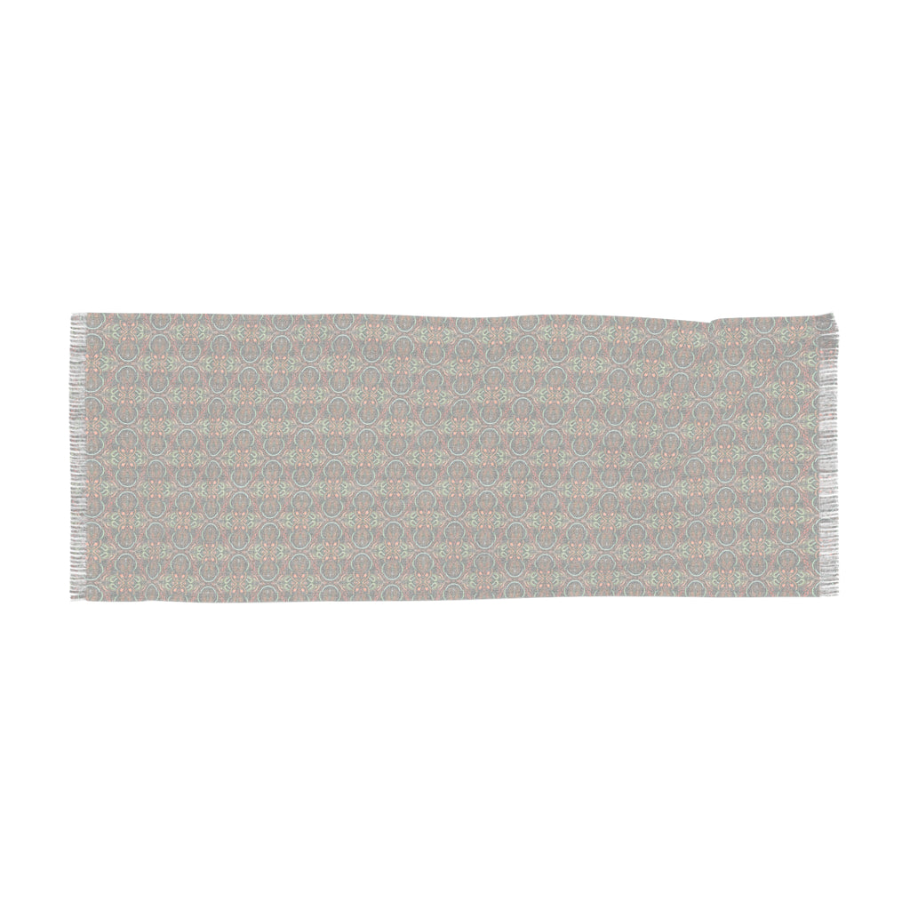 Lightweight Boho Mosaic Scarf — Earthy Geometric Pattern #u87546899