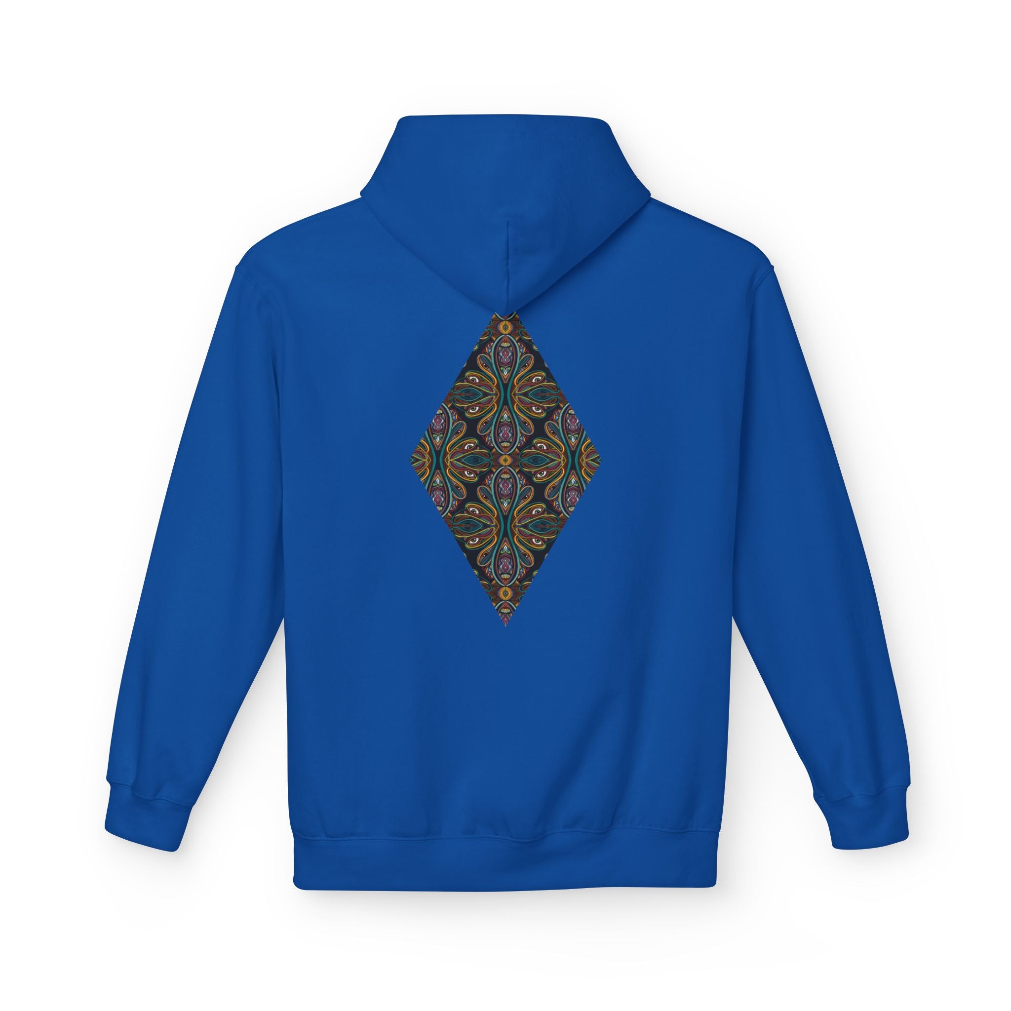 Geometric Mosaic Triangle Hoodie — Decorative Pattern Pullover #i865678