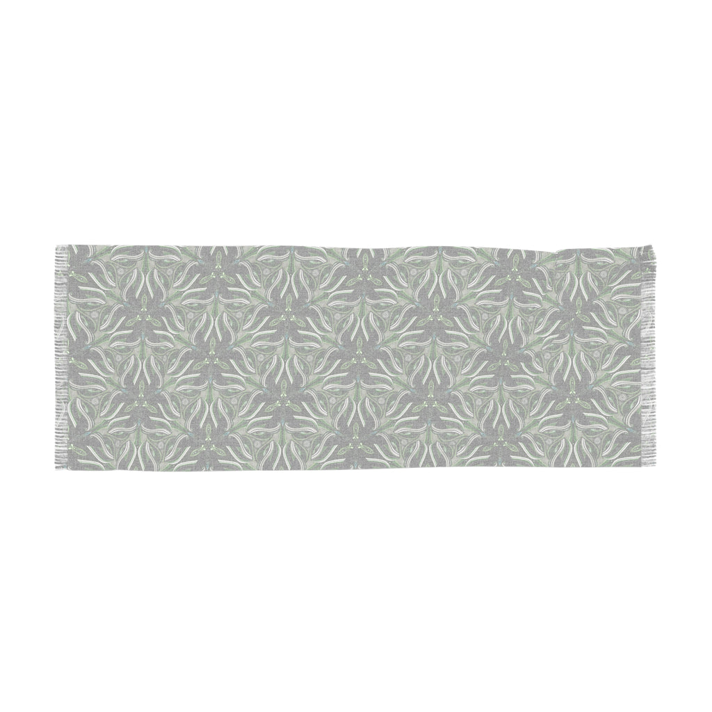 Green Kaleidoscope Light Scarf — Lightweight Botanical Patterned Wrap #la2245550
