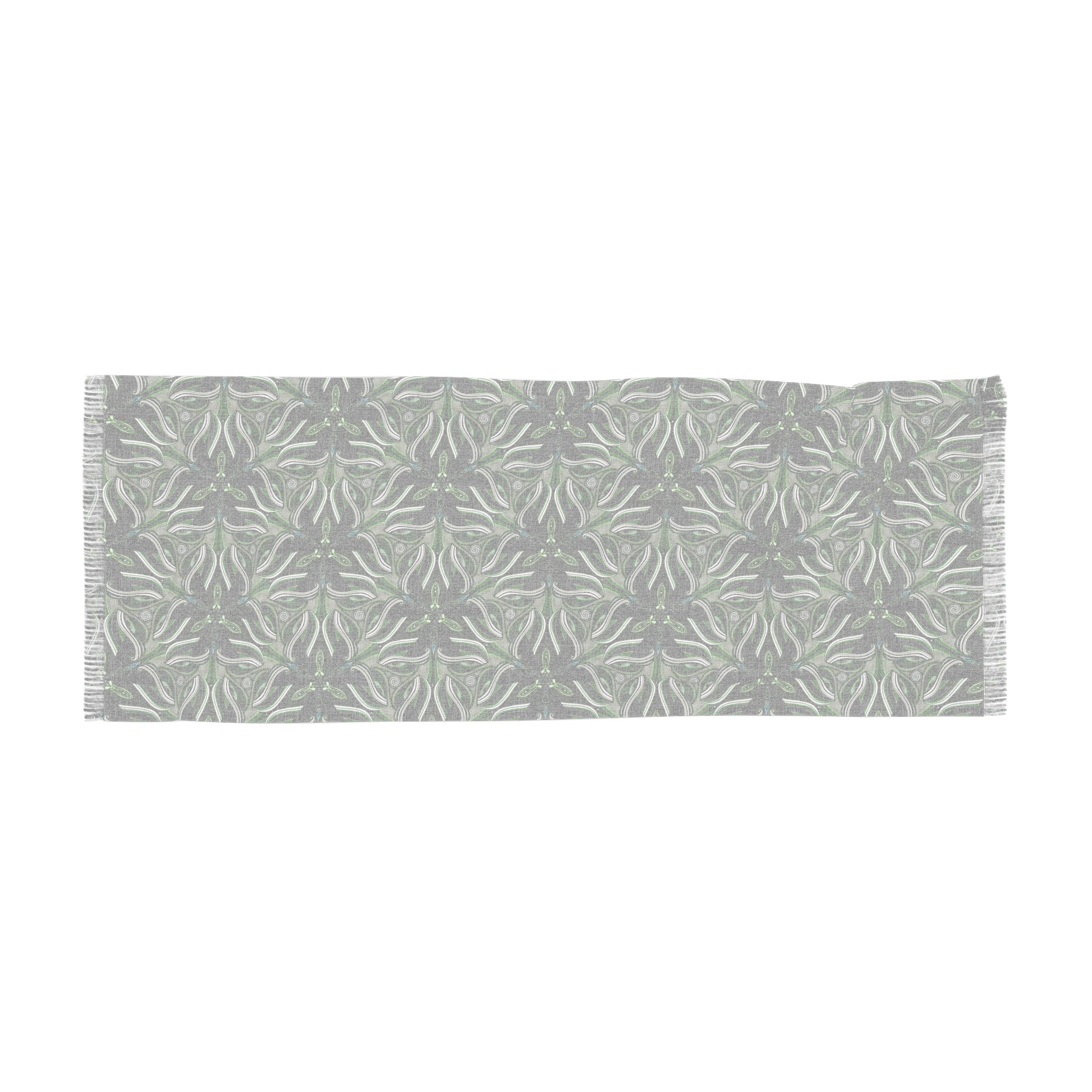 Green Kaleidoscope Light Scarf — Lightweight Botanical Patterned Wrap #la2245550