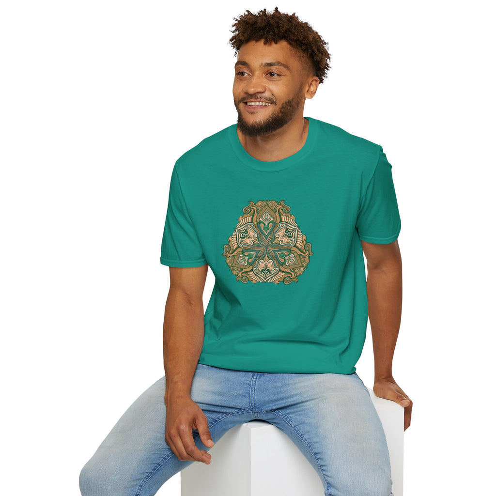 Green Celtic Knot Mandala T-Shirt | Floral Shamrock Pattern