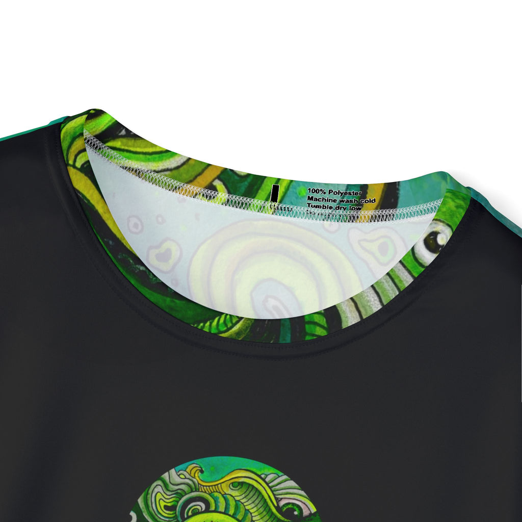 Psychedelic Keyhole Sports Jersey — Green Abstract All-Over Print #sp678