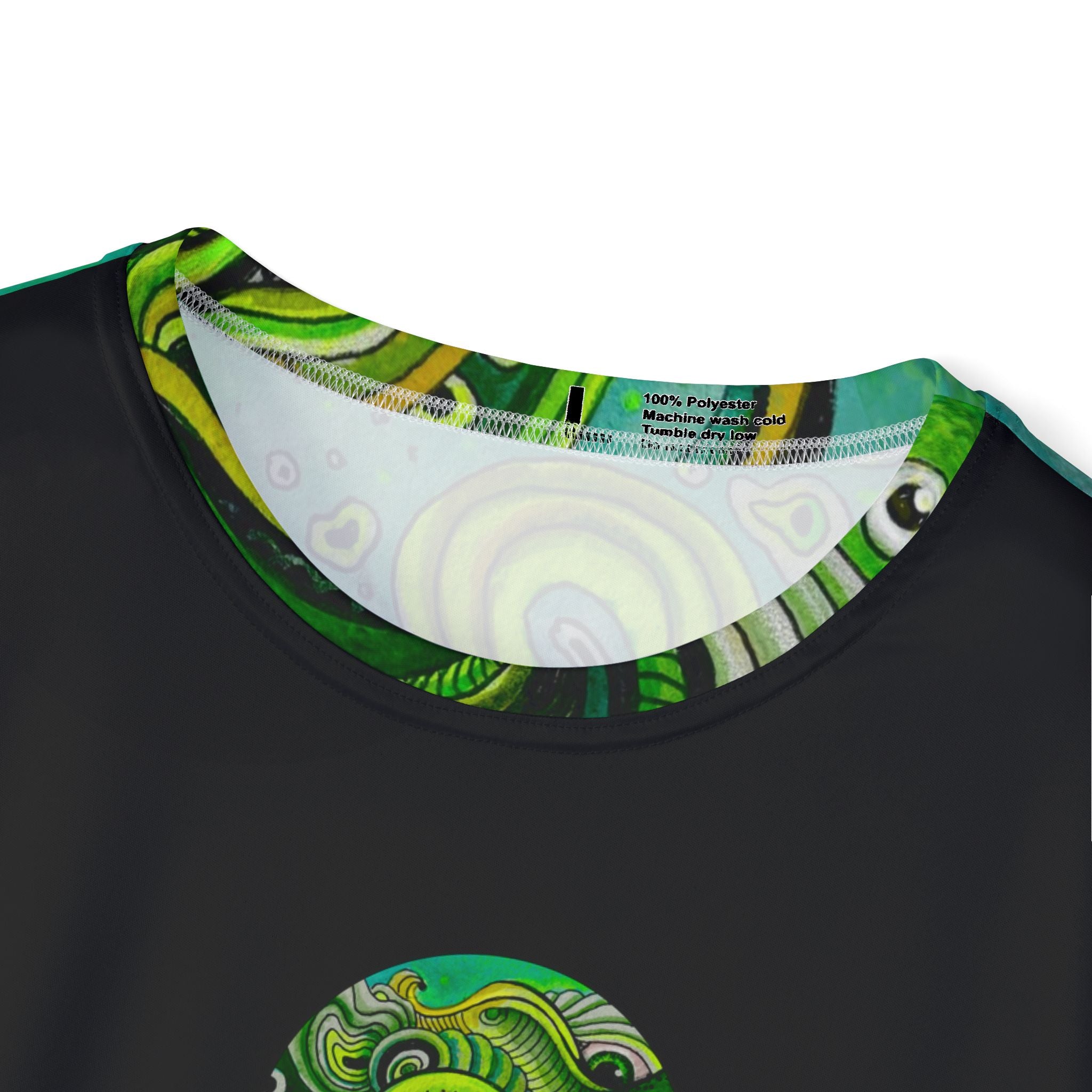 Psychedelic Keyhole Sports Jersey — Green Abstract All-Over Print #sp678